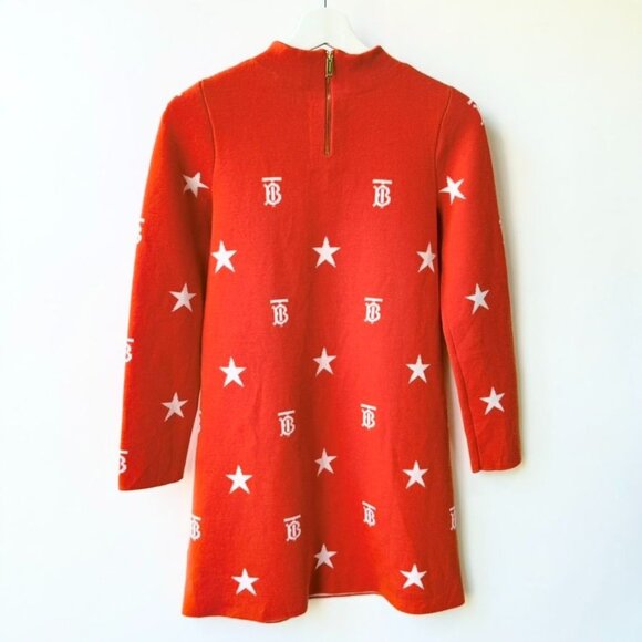Burberry Denise TB & Star Sweater Dress , Red/Orange/white , Size 12(girl) - Picture 2 of 9
